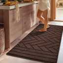 Kitchen Runner Rugs,20"x48" Non Slip Kitchen Mats for Floor-Thick Stain Resistant Kitchen Floor Mat Runner Carpet for Hallways Entryway Laundry Room Washable(Camel)