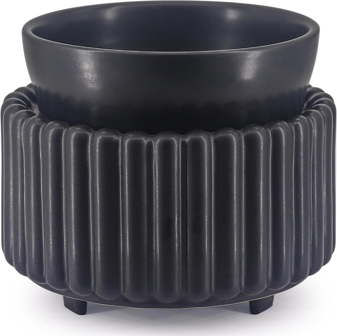 Ceramic Wax Melt Warmer 3-in-1 Candle Wax Warmer for Scented Wax Melter Electric Fragrance Wax Burner for Home Office Bedroom Gift & Decor (Black)