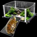 Extra Large Turtle Topper Basking Platform for Aquatic Turtles 40B/75G, Above Tank Turtles Sunbathing Dock Anti-slip Ramp Aquatic Reptile Climbing Pier Resting Terrace with Feeding Area Accessories