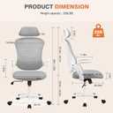 Sweetcrispy Computer Desk Chair, Mesh Office Chair with Lumbar Support, Flip-up Armrest