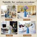 Dandat Blue Ceramic Vase Set of 4, Modern Decorative Ceramic Vases Rustic Pottery Centerpiece Table Decor for Farmhouse Bouquet Pampas Grass Dried Fresh Flowers, Living Room, Kitchen, Bedroom