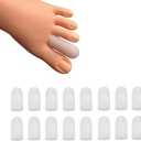 16 Pieces Toe Caps, Toe Protector Toe Covers, Toe Cushion to Protect Toe from Rubbing, Ingrown Toenails, Corns, Blisters, Hammer Toes and Other Painful Toe Problems (White)