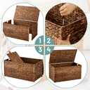 Wonderjune 36 x 20 x 18.5 Inch Water Hyacinth Wicker Storage Trunk with Metal Frame, Heavy Duty Storage Chest with Lid Large Rattan Basket for Blankets, Seasonal Clothes, Extra Bedding (Brown)