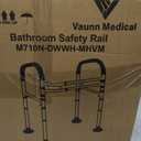 Vaunn Medical Adjustable Toilet Safety Rail for Seniors, Foldable Toilet Safety Frame for Elderly Adults, Bathroom Grab Bar Handle, Toilet Handle for Elderly & Disabled, Free-Standing (Gray)
