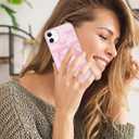 Jusy Magnetic Bow Case for iPhone 11, Cute Aesthetic Bowknot Pattern Phone Case Compatible with Magsafe, Soft TPU Protective Phone Cover for Women Girls - Pink