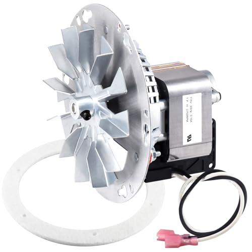 Hiorucet 80473 Combustion Blower Exhaust Fan Motor for US Stove American Harvest 6039, 5500, 5500M, 5500XL, 5502M, 6033, 6037, 6041, King KP130, Ashley, Breckwell and Vogelzang Pellet Stove Parts.