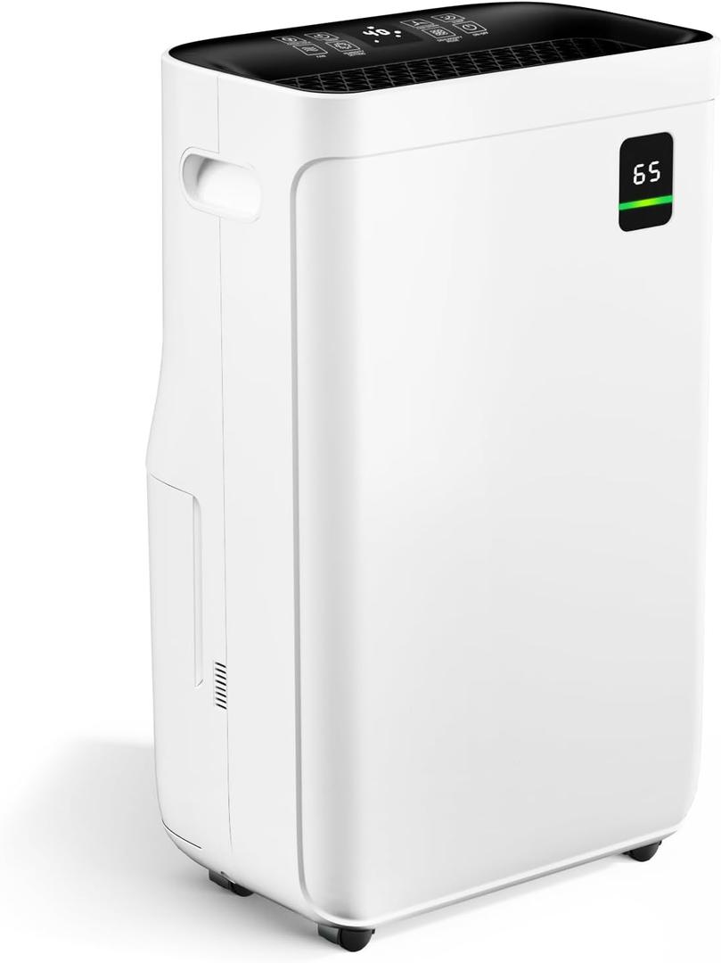5000 Sq.Ft Dehumidifier for Basement, 80 Pints Quiet Dehumidifiers for Home, Large Room, Bedroom with Drain Hose, 1.7Gallon Water Tank, Smart Humidity Control & Display, 4 Operation Modes