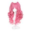 Adequate Long Curly Pink Lolita Wig 2 Ponytails Clip on Cosplay Wig for Women Anime Party Halloween Costume (Pink)