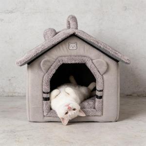 Indoor Cat House, Dog Tent for Indoor, Covered Dog Bed Pet House with Non-Slip Bottom, Indoor Cozy Cave for Kitten, Puppy & Small Pets (Medium, gray)