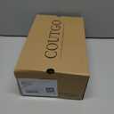 Coutgo Womens Platform Sandals Comfortable Arch Support Footbed Adjustable Ankle Strap Summer Beach Flat Sandals (7.5, White/Pu)