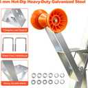 Boat Trailer Winch Stand, 5mm Galvanized Steel, 5.1" PU Orange Roller & U-Bolts, Heavy-Duty Winch Post Fits 2-3" W x 2-3" H, for Fishing Boat, Jet Ski, Speedboat, Sailboat