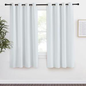 NICETOWN Room Darkening Window Curtain Panel, 55x57 inches, 1 Pack, Cloud Grey Color, Solid Thermal Insulated Blind Privacy Drape for Bedroom 