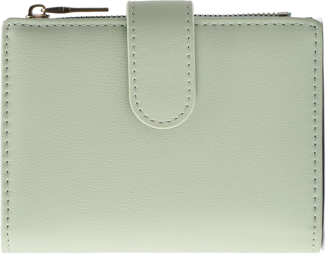 GAEKEAO Small Wallets for Women Leather RFID Blocking Bifold Zipper Pocket Wallet Card Case Purse with ID Window