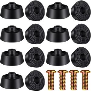 Shihanee 15 Sets Door Stop Rubber Tip with Screw,Black Rubber Stopper Tip Replacement Tips for Door Stops,Floor and Wall Protector