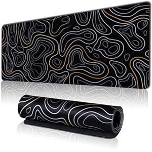 Large Gaming Mouse Pad for Desk, Desk Mat with Seamed Edges, Waterproof Desk Pad, Non-Slip Rubber Base, 31.5x11.8 Inch Keyboard Pad Computer Mat, Big XL Black Mousepad