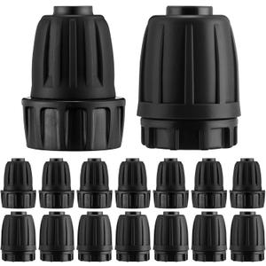 Pushglossy 12 Pcs 1/2 Inch Garden Hose Adapter 3/4" to 1/2" Drip Irrigation Tubing Faucet Adapter Drip Irrigation Parts Faucet to Hose Adapter for Garden 3/4 Inch Faucet Connector (Black)
