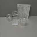 6-Pack Makeup Organizer Acrylic Plastic Containers. Bathroom Beauty Storage Set: 5 Canisters & 107 Printed Labels Organization
