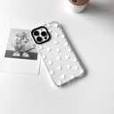 NITITOP Compatible with iPhone 16 Pro Max Case Cute Clear for Women Girls White Love Heart Pattern Ultra Slim with Bumper Protector Soft TPU Anti-Yellow Protective Cover - White Heart