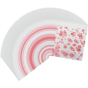 KUMGROT 200pcs Self Adhesive Individual Cookie Bags Cherry Blossom Bag Cute Resealable Cellophane Bags for Cookies Candy Gifts 1010cm/3.93.9in