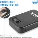 TENAMIC Pistol Safe, Portable Travel Gun Safe, Solid Steel Handgun Lock Box for Home, Gun Safes for Car, Black