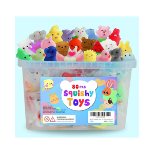 80Pcs Party Favors for Kids 4-8, Kawaii Squishies Mochi Squishy Toy Bulk Fidget Sensory Toys Birthday Gifts for Boys Girls Goodie Bag Christmas Stocking Stuffers Treasure Box Classroom Prizes