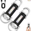 2pcs Portable Rechargeable Bright Keychain Flashlight, TypeC USB Mini LED Light Keychains Flashlight, Phone Charger Keychain 7 Lighting Modes for Camping, Searching, Walking and Hiking