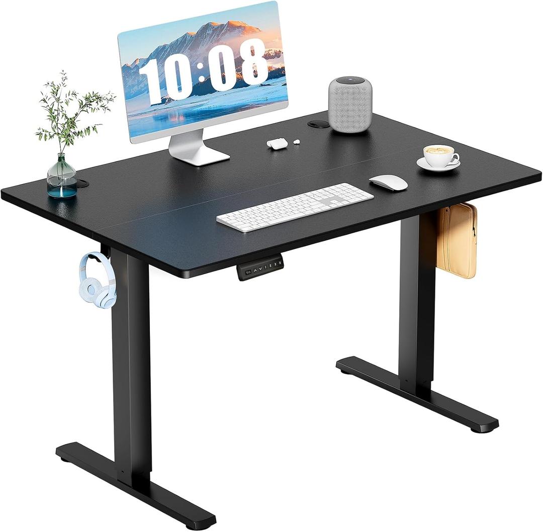 DUMOS 40 Inch Electric Standing Desk Height Adjustable, Sit to Stand Up Computer Workstations Work PC Table Home Office Study Writing Gaming Desks with Memory Presets for Walking Pad, Bedroom, Black missing parts