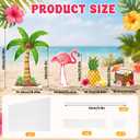 BreezeHug 4 Pcs Luau Hawaiian Party Decoration Large Palm Tree Cardboard Cutout Stand Summer Island Decor for Tropical Beach Birthday Supplies, Flamingos Coconut Tree for Hawaiian Party Favors