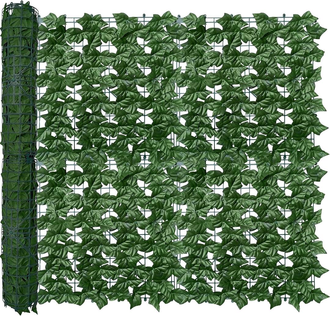 ODTORY Artificial Ivy Privacy Fence Wall Screen,40X120 in UV-Anti Faux Greenery Backdrop Ivy Vine Leaf Hedges Fence Panels for Patio, Balcony, Garden, Backyard Indoor Outdoor Green Wall Decor