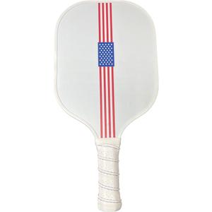 Limited Edition - American Flag Pickleball Paddle - Carbon Fiber/Honeycomb Core - Ribbed Non Slip Cushion Grip - Single Paddle - USA Pickle Ball Paddle- Olympic Style American Paddle