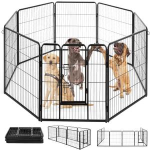BestPet | Dog Playpen | 40 Inch, 8 Panels | Heavy Duty Metal Pet Exercise Pen | Indoor Outdoor Fence Panels | Rust-Resistant, Removable, Tool-Free Setup | Anti-Skid, Expandable Design