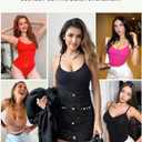 FeelinGirl Shapewear Bodysuit for Women Tummy Control Waist Bodysuit Thong Shapewear Body Shaper Going Out, M/L