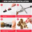 Upgrade 1222 Cartridge Replacement Kit with Removal Tool 104421 & Handle Adapter 116653 - Compatible with Moen Posi Temp Tub/Shower Faucets, Durable Brass Construction (Upgraded)