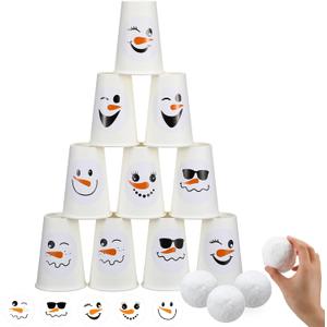 HyDren Snowball Bowling Game Winter Christmas Birthday Party Games Make Your Own Winter Xmas Play Supplies Ideal for Christmas Parties Xmas Indoor Play and Family Entertainment