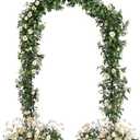 AEPOALUA Wedding Arch, Metal Arch Backdrop Stand, Balloon Arch Stand Wedding Frame for Ceremony Decoration (Black, 7.2FT, 6FT Arch Backdrop)