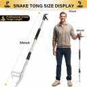 Snake Grabber Tool, 69" Snake Tongs Grabber for Rattlesnake Heavy Duty Professional Folding Snake Feeding Tongs Wide Jaw Snake Handling Tool Long Hndle Stainless Steel Tube