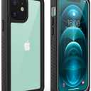 Diverbox for iPhone 12 Waterproof Case,Waterproof Shockproof Dustproof IP68 Full-Body Hard Case Built-in Screen Protector Underwater Outdoor Waterproof Cover for iPhone 12,6.1 in (Clear)
