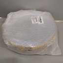 100Pcs Clear Gold Plastic Dinner Plates 10 Inch, Hammered Disposable Heavy Duty Dinner Plates with Gold Rim, Round Clear Plates for Wedding Party