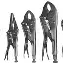 Lichamp 5PCS Vice Locking Pliers Set, 10 9 7 6 5 inches Curved Jaw Vise and Curved Jaw Grip Pliers Set