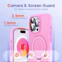 Designed for iPhone 16 Pro Case with Magnetic Ring Stand [Compatible with Mag-Safe] [Military Drop Protection] Shockproof Translucent Phone Cover for iPhone 16 Pro 6.3",Pink