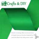 1.5 Inch Green Polyester Ribbon - 50 Yards Bulk Spool for Gift Wrapping, Wedding Decor, Bows, Crafts - Soft & Fray Resistant