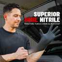 Heavy Duty 6 Mil Black Nitrile Gloves - Disposable, Latex & Powder Free | Mechanic, Food Prep & Tattoo | Rubber Gloves for Cooking, Cleaning & Household | Pack of (100) (M)