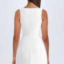 BORIFLORS Women's Sexy Bodycon Corset Mini A Line Dresses Sleeveless Square Neck Party Short Dress (White, M)