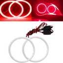 QasimLED 110MM Red Angel Eyes 78SMD COB LED Driving Light DRL Halo Ring Day Decorative Warning Lights 9-30V DC,1 Pair
