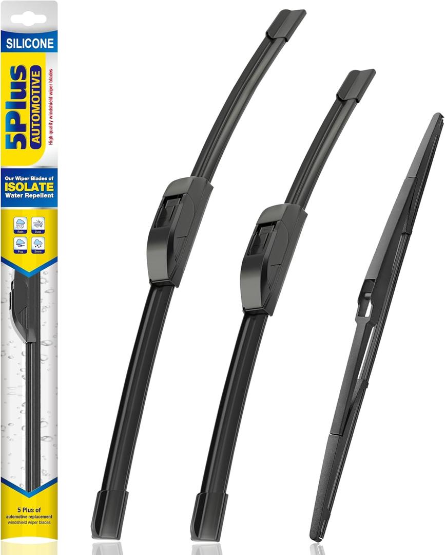 5 PLUS Silicone Windshield Wipers Replacement for 2010-2015 LEXUS RX350, 2010-2015 LEXUS RX450h Wiper Blades(Set of 3),Automotive Replacement Windshield Wiper Blades For My Car-26"/22"/16"