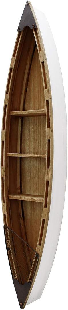 Morning View 47 Inch Wood Boat Shelf Decor Nautical Wall Hanging Boat Ornament Beach Theme Room Wall Home Decor, 9.7"L x 4.8"W