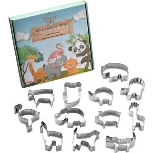 Stainless Steel Cookie Cutters Set 12 Pieces - Easter Decorations Baking Tools, Sturdy Versatile Shapes for Cookies Pastries, Easy Clean Dishwasher Safe with Storage Box(Animal 12pcs)