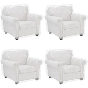 Klmnop 4 Pcs Outdoor Plastic Chair Cover, Waterproof Armchair Dust Proof Plastic Couch Cover, Furniture Cover for Recliner Sofa Chair Couch Moving and Storage(37 x 30 x 30 Inch)