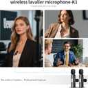 Wireless Microphone for iPhone iPad and Android Phone, 2 Pack Wireless Lavalier Lapel Mic with Noise Reduction, Plug and Play Mini Microphone for Video Recording Interview Podcast YouTube TikTok Vlog