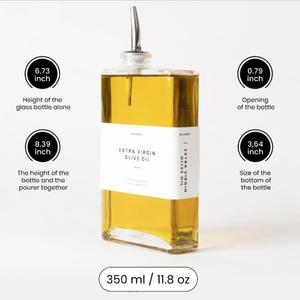 Molimoli Olive Oil Dispenser Bottle for Kitchen, Automatic Pourer, Glass Thin Bottle Dispenser for Kitchen, Olive Oil Cruet, | Only 1 - Gold